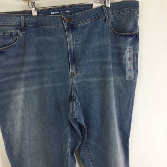 Old Navy Women Mid Rise Kicker Boot Cut Denim Jeans Willow Blue Plus Size 26 NWT - Picture 5 of 15
